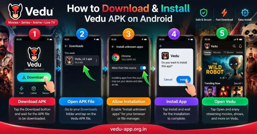 Steps to download and install Vedu APK on Android